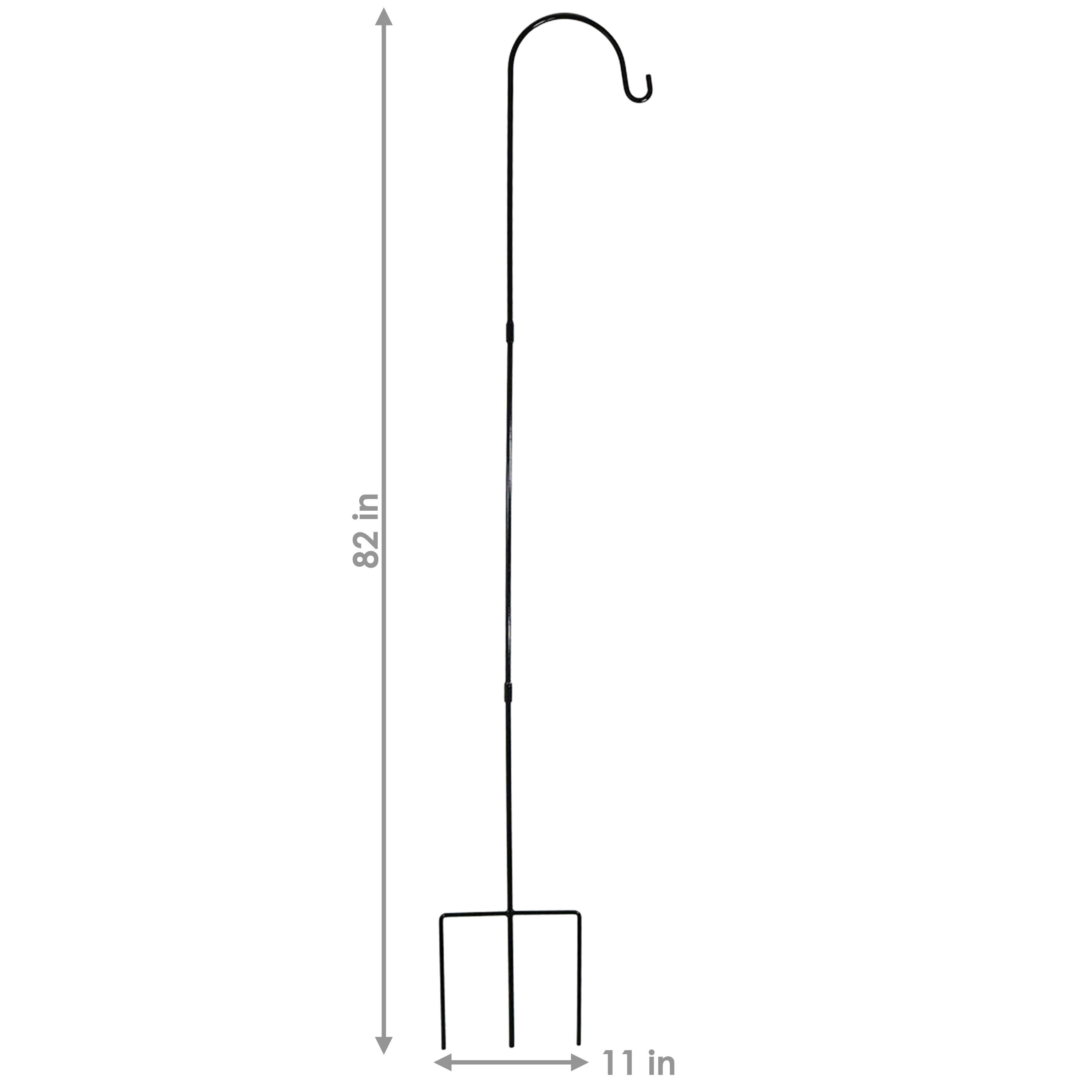 Alt View 2. Sunnydaze - Steel Hanging Single Shepherd Hooks - 82 in - Set of 2 - Black.