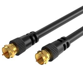 Cables Direct Online - RG6 Coaxial Dual Shield Cable 3ft with Gold-Plated F-Connectors – 18AWG – 75 Ohm - Black