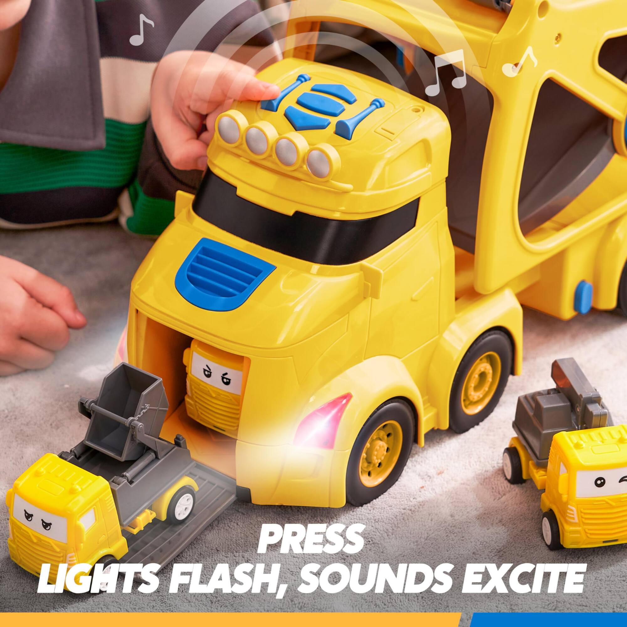 PRESS LIGHTS FLASH, SOUNDS EXCITE