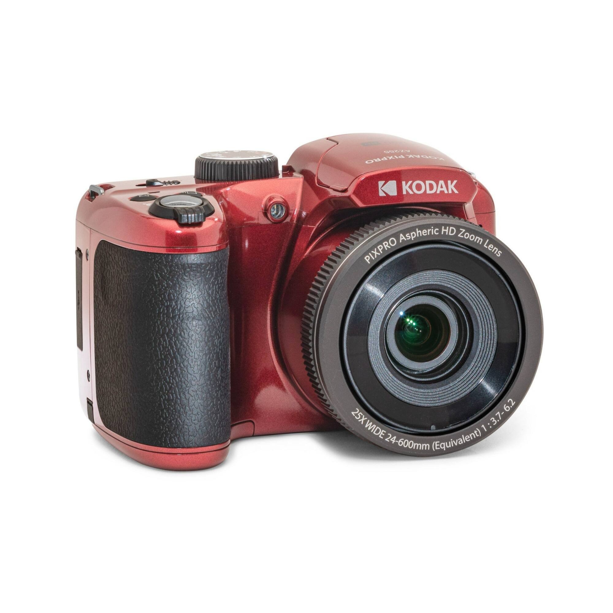 The text on the image reads: "Kodak Pixpro AZ652 16.1 MP HD Zoom Camera with 25X Wide Angle Lens (3.7-124mm Equivalent)."