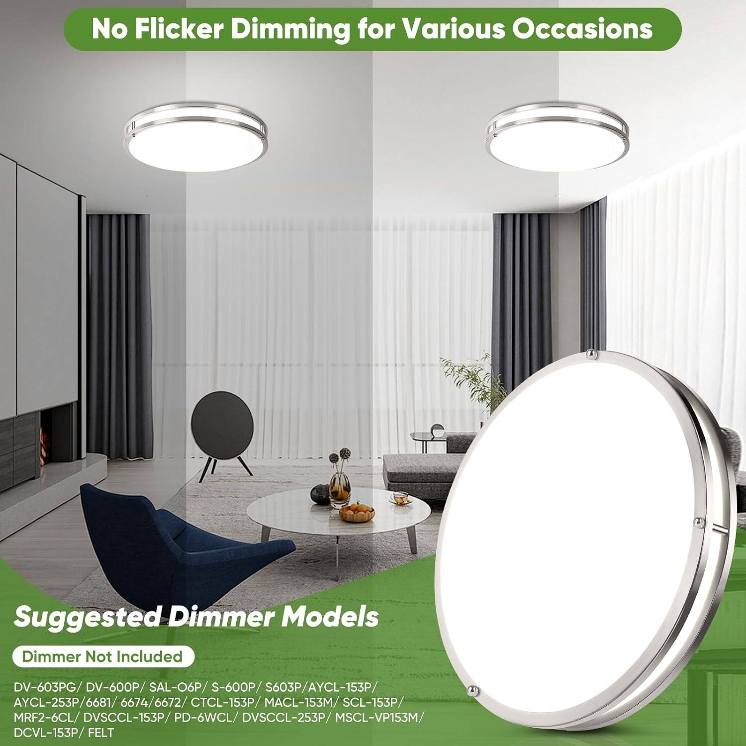 No Flicker Dimming for Various Occasions

Suggested Dimmer Models

Dimmer Not Included

DV-603PG / DV-600P / SAL-O6P / S-600P / S603P / AYCL-153P / AYCL-253P / 6681 / 6674 / 6672 / CTCL-153P / MACL-153M / SCL-153P / MRF2-6CL / DVSCCL-153P / PD-6WCL / DVSCCL-253P / MSCL-VP153M / DCVL-153P / FELT