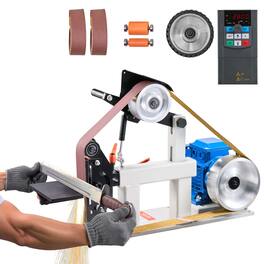 VEVOR - 1500W 2HP Belt Sander Grinder, 2" x 82" Variable Speed Belt Grinder for Metalworking, 3 in 1 Belt Sander Polisher - White;Black;Blue