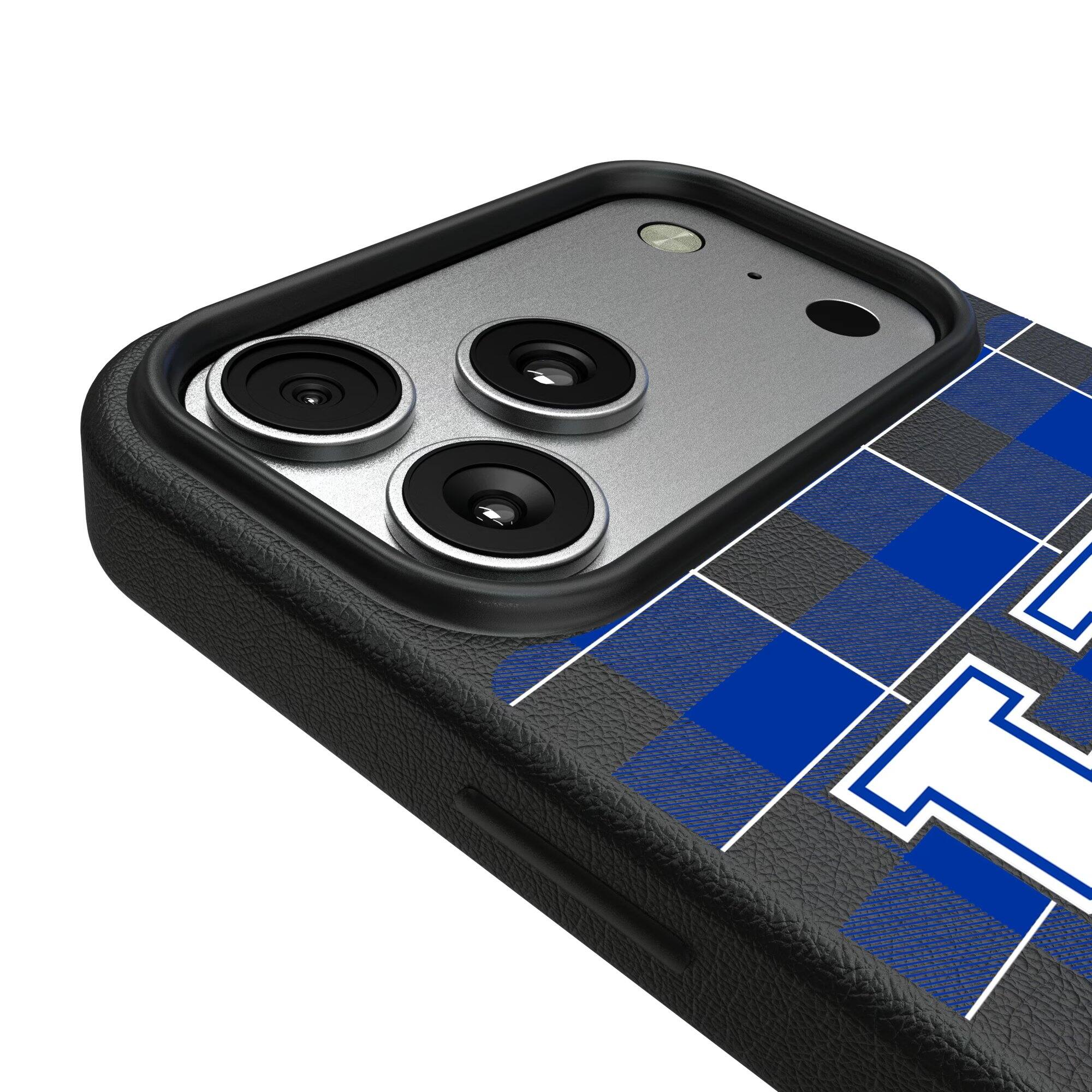 Alt View 2. Keyscaper - Kentucky Wildcats Plaid Magnetic Bump iPhone Case - 17 Pro - Black.