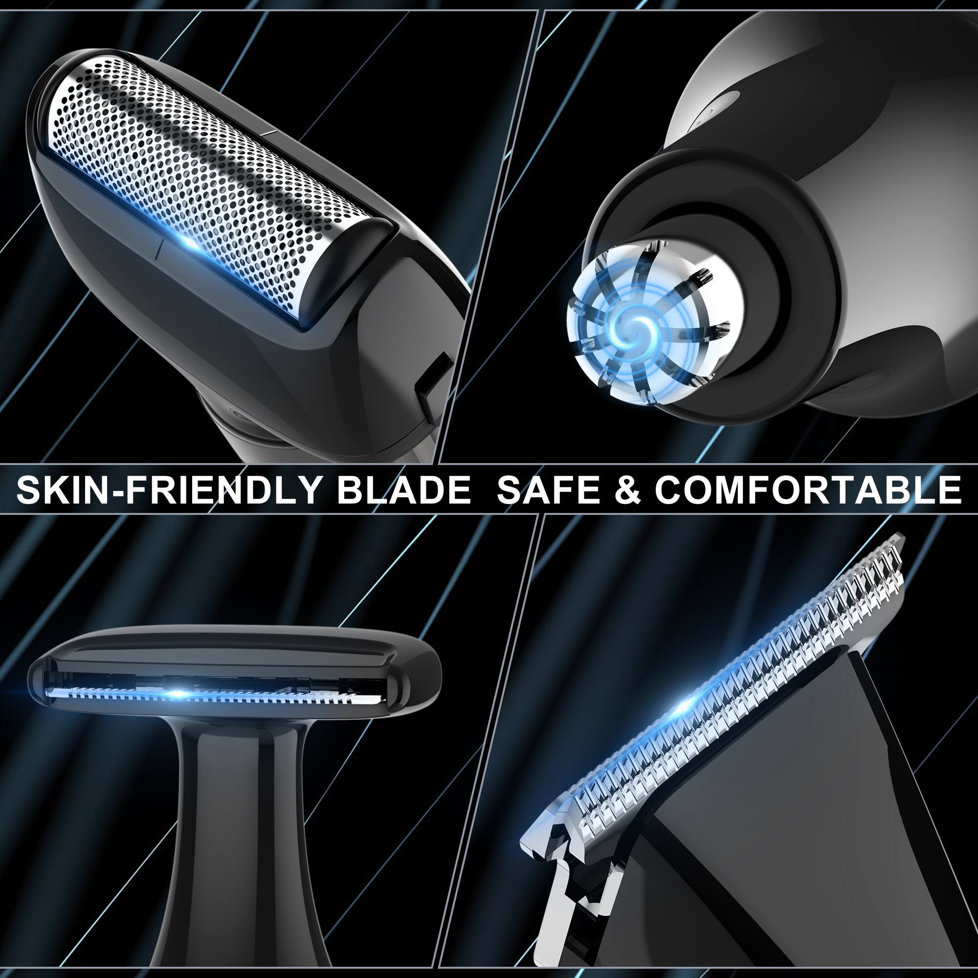 HATTEKER 4 in 1 Body Groomer, Back Shaver & Hair Trimmer for Men, 180 ...