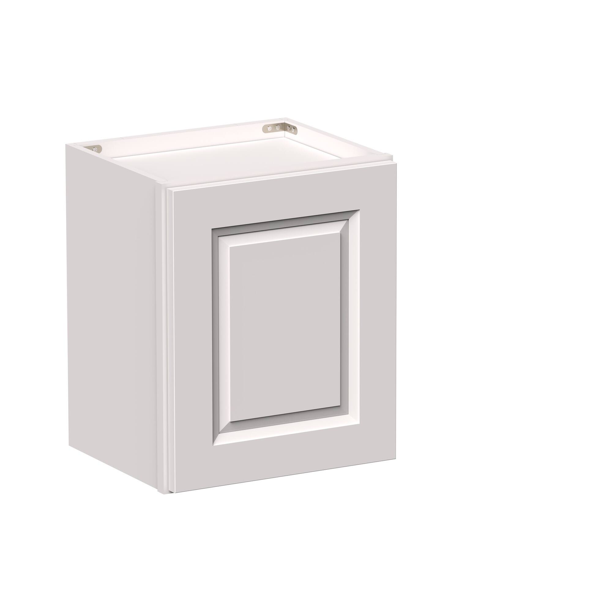 Angle. Boyel Living - 15-in W x 18-in H x 12-in D Shaker RTA Kitchen Wall Cabinet with Soft-Close Doors - Glacier White.
