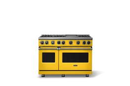 Viking - 48"W. 7.3 Cu. Ft. Freestanding Sealed 6 Burner LP Gas Range/Griddle - Daffodil - Daffodil