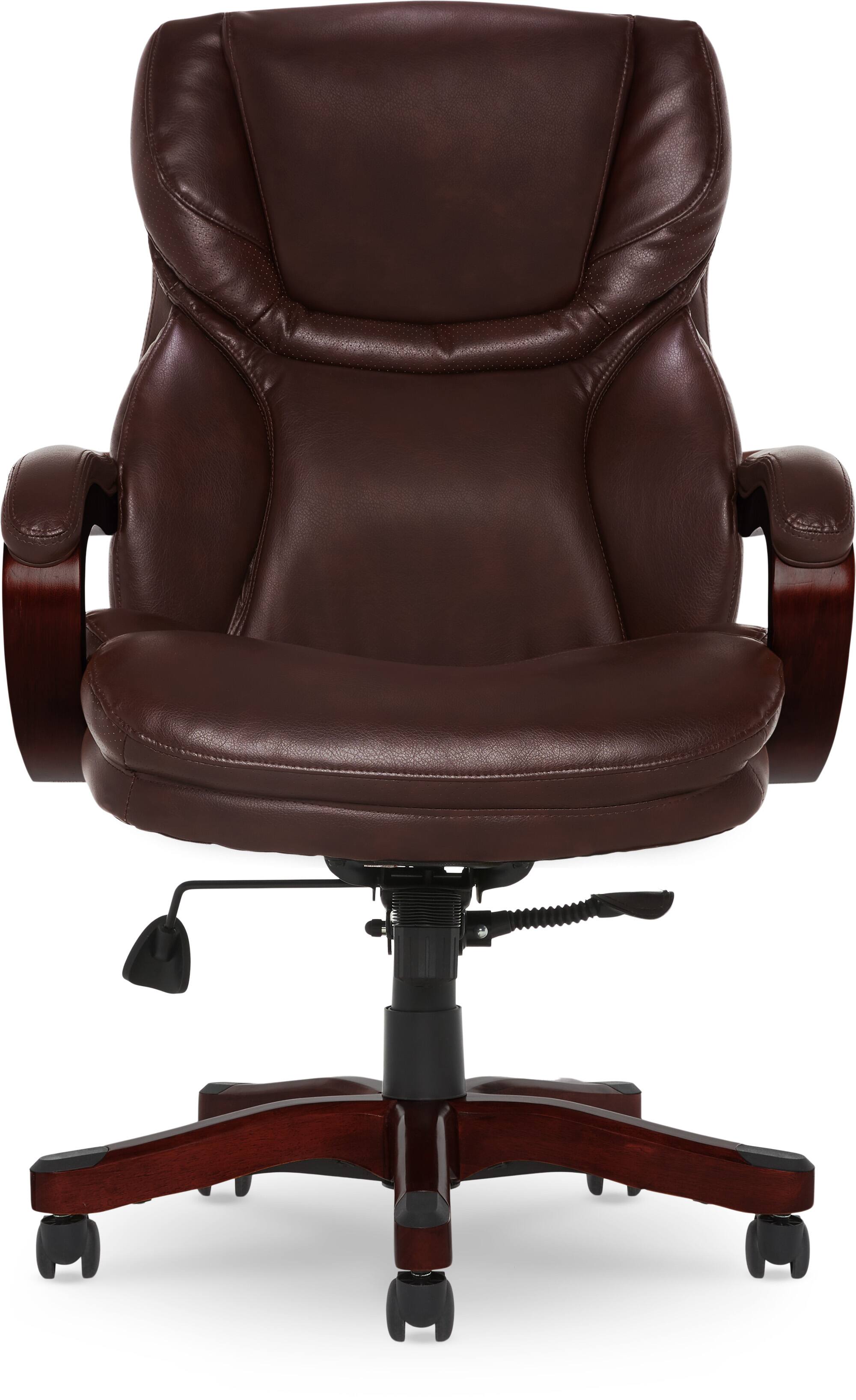 Alt View 11. Serta - Conway Big and Tall Bonded Leather Bentwood Executive Chair - Chestnut Brown.