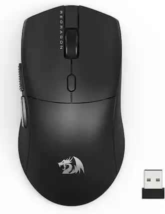 Front. REDRAGON - M815-STD Wired/Bluetooth/2.4G Gaming Mouse - Black.