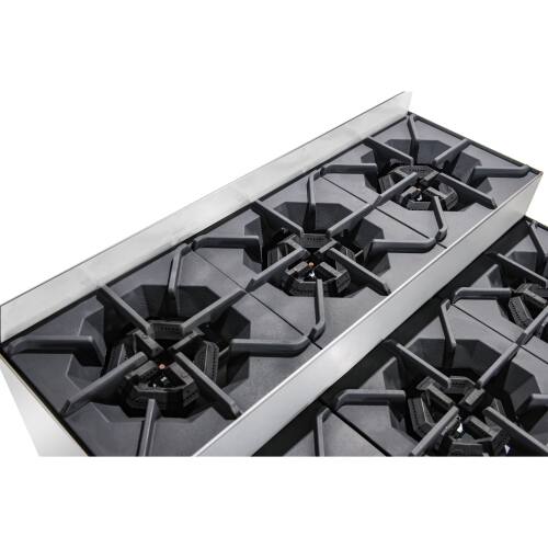Alt View 5. Koolmore - 36 in. Commercial Six-Burner Step Up Gas Range, 156000 BTU in Stainless-Steel (KM-CRSU-36) - Silver.