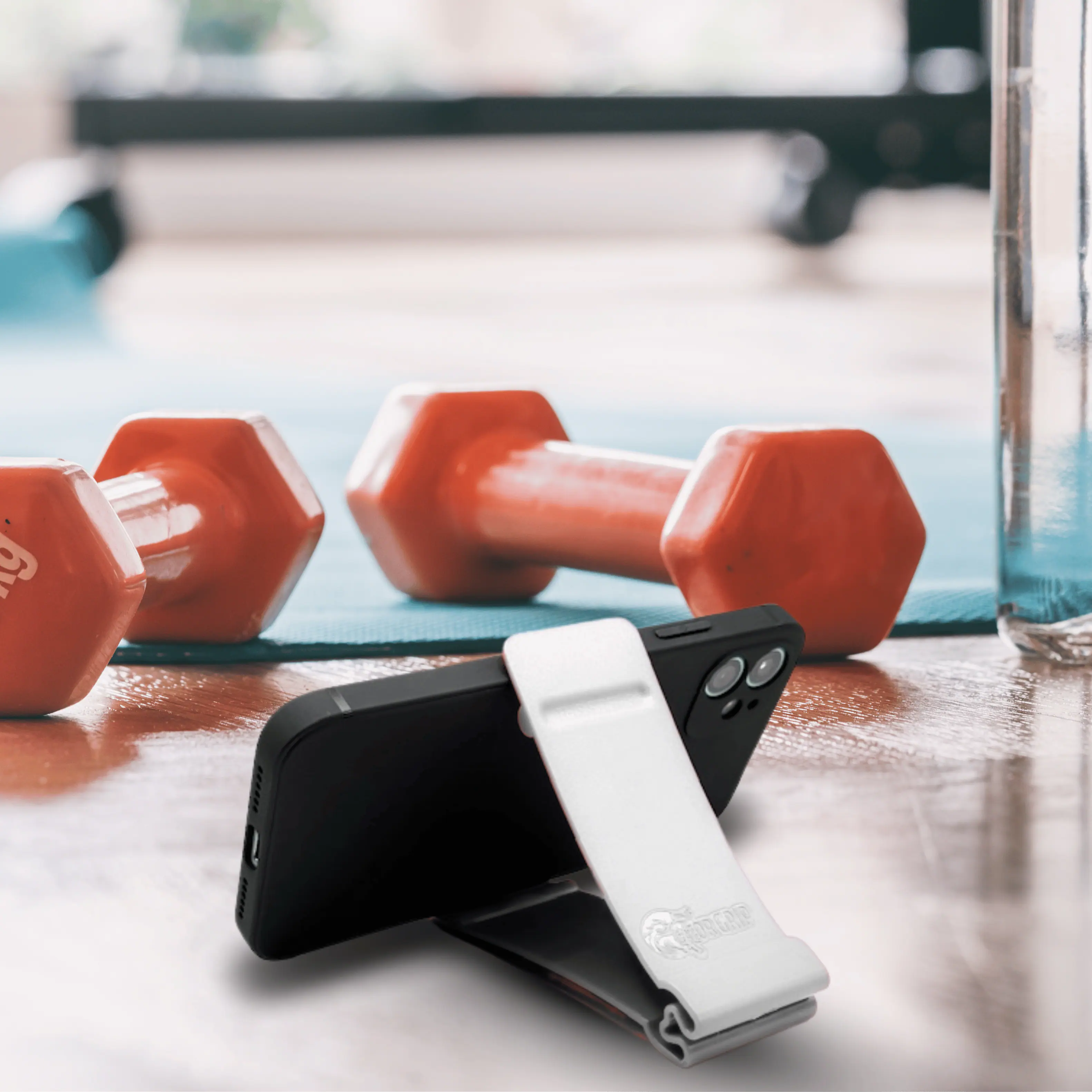 Left. GoBrands - GatorGrip Phone Stand - White.