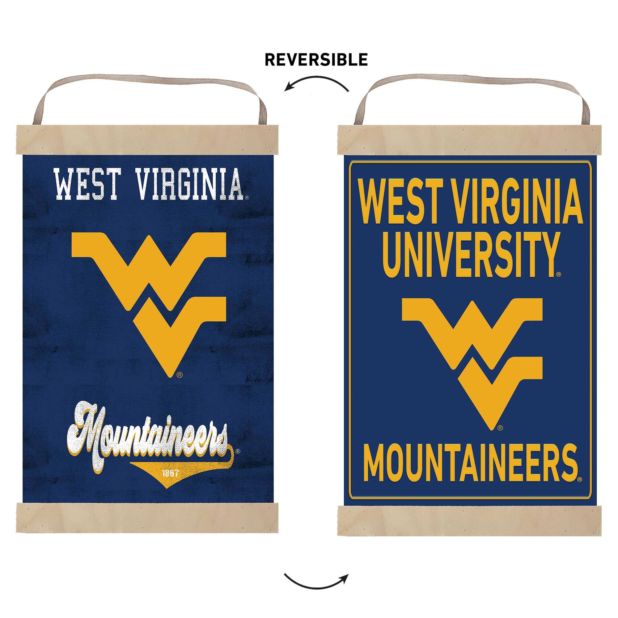 REVERSIBLE  
WEST VIRGINIA  
W  
Mountaineers  
1857  

WEST VIRGINIA UNIVERSITY  
W  
MOUNTAINEERS