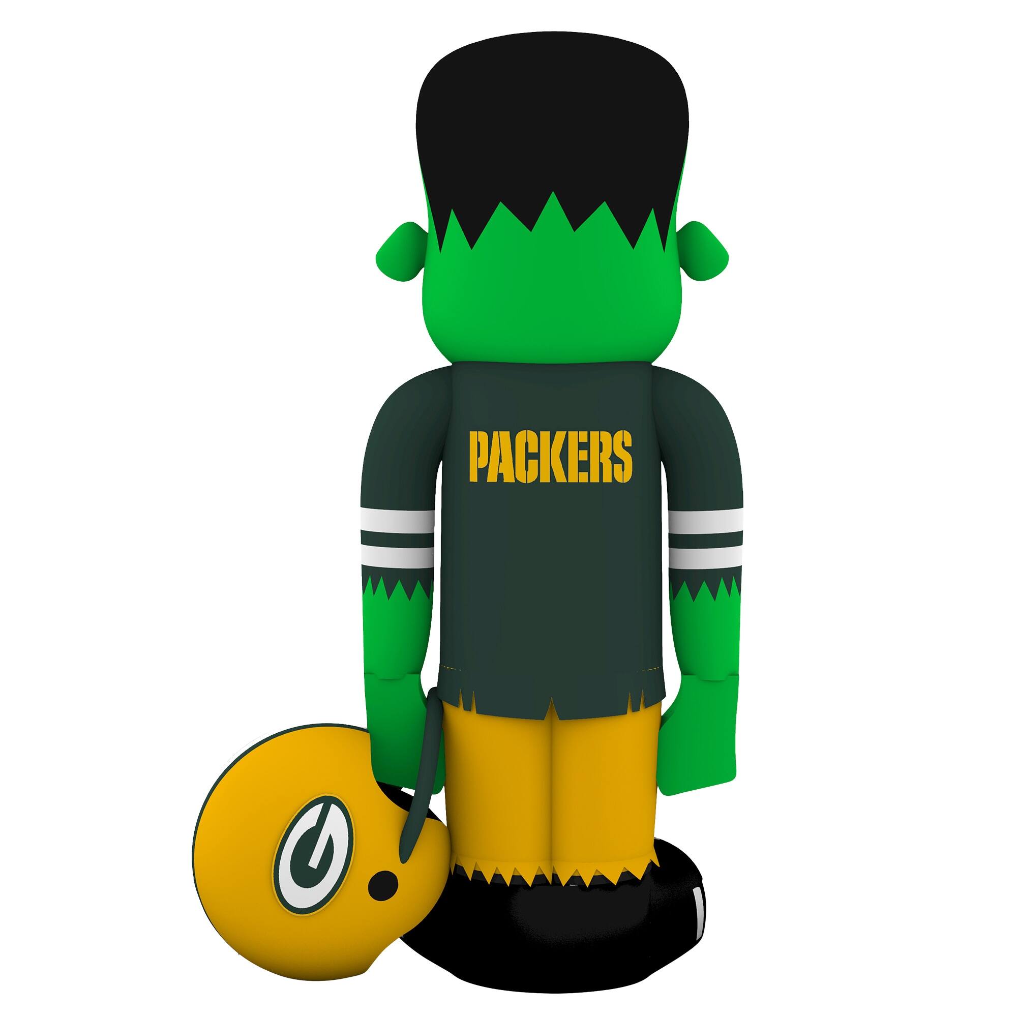 Alt View 1. Sporticulture - Green Bay Packers Halloween Lawn Inflatable Steinbacker - Multicolor.