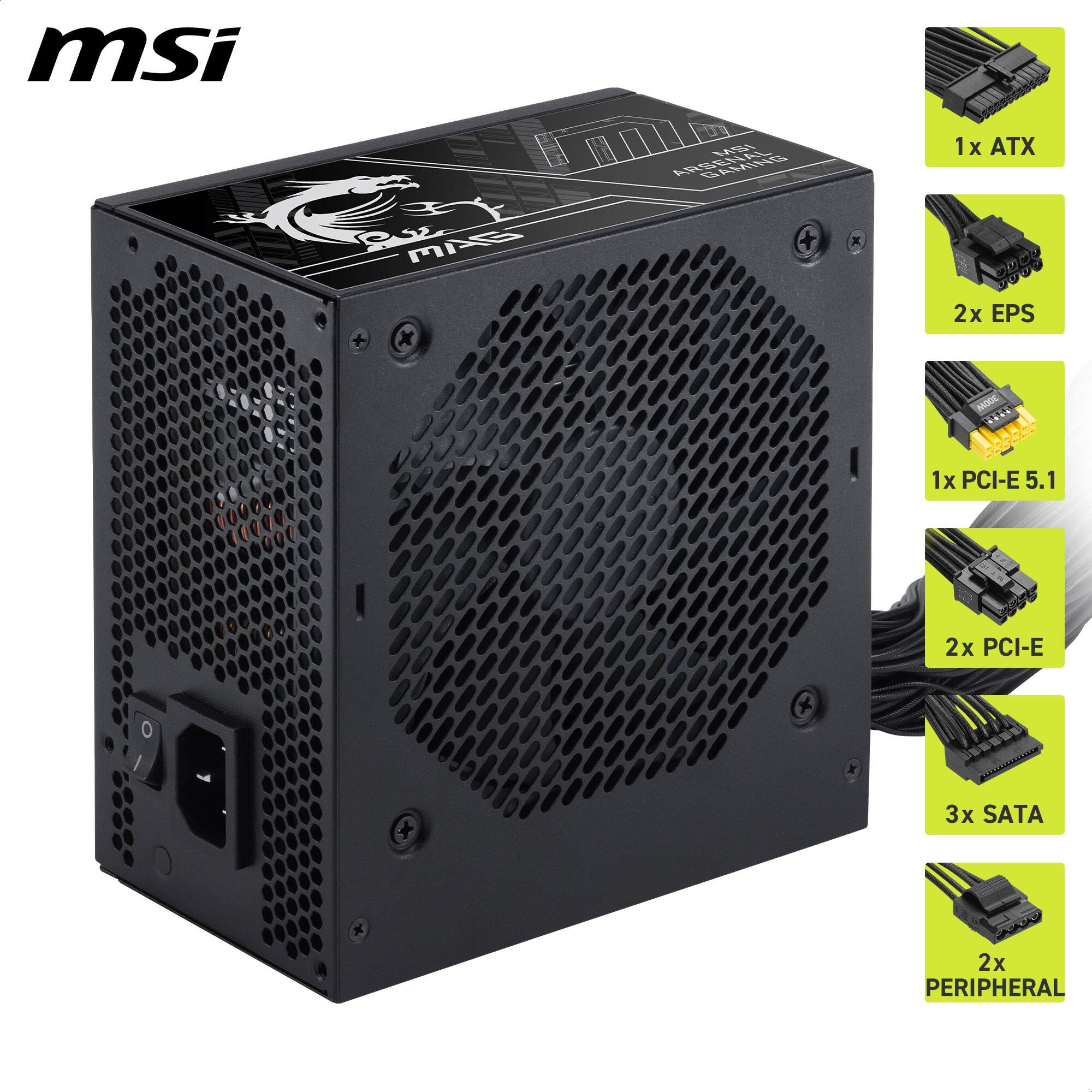 MSI MAG A650BN PCIE5 III 650W 80 PLUS Bronze Non Modular ATX 3.1