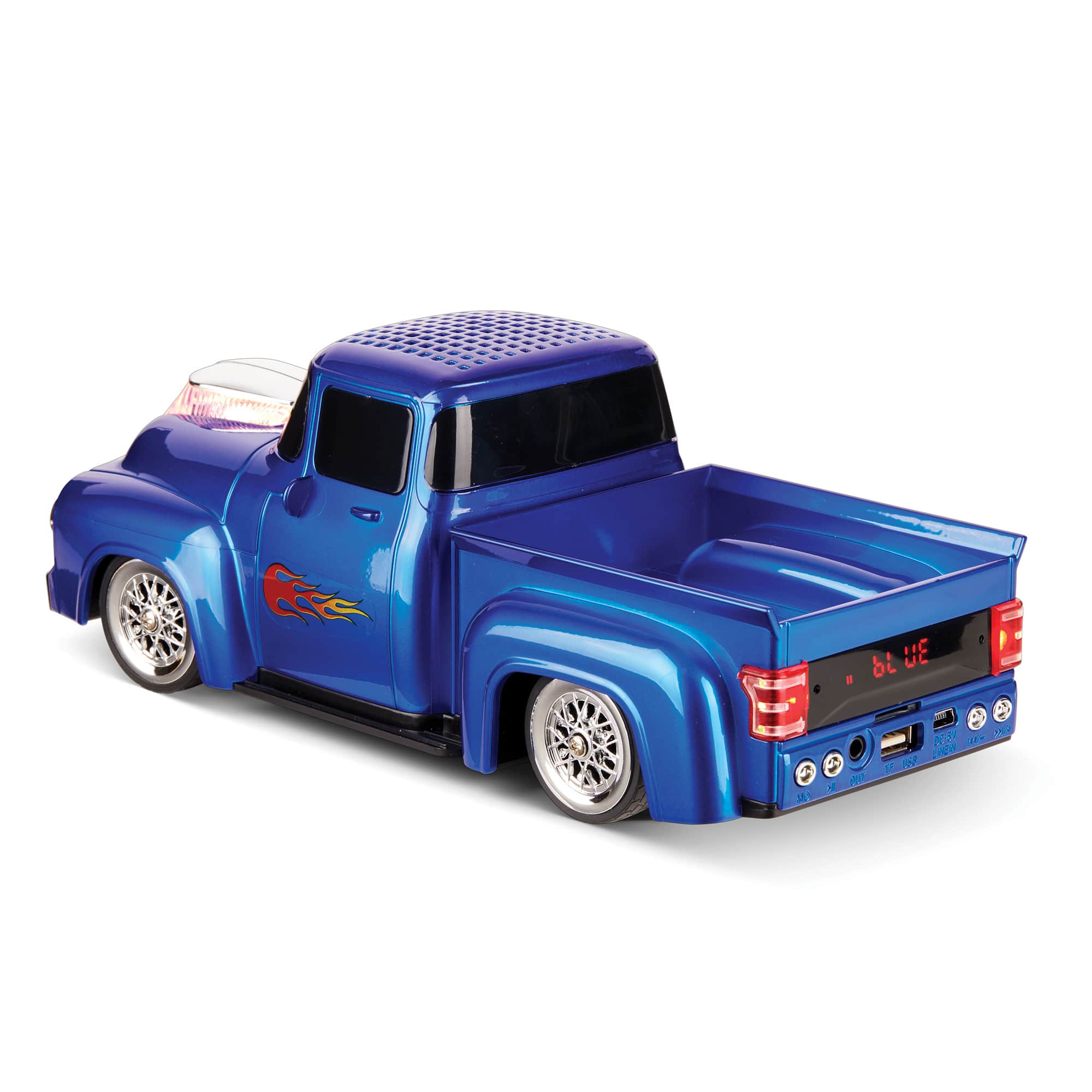 Alt View 15. QFX - Retro Truck Portable Bluetooth Speaker with Bass Radiator and LED Lights - Blue.