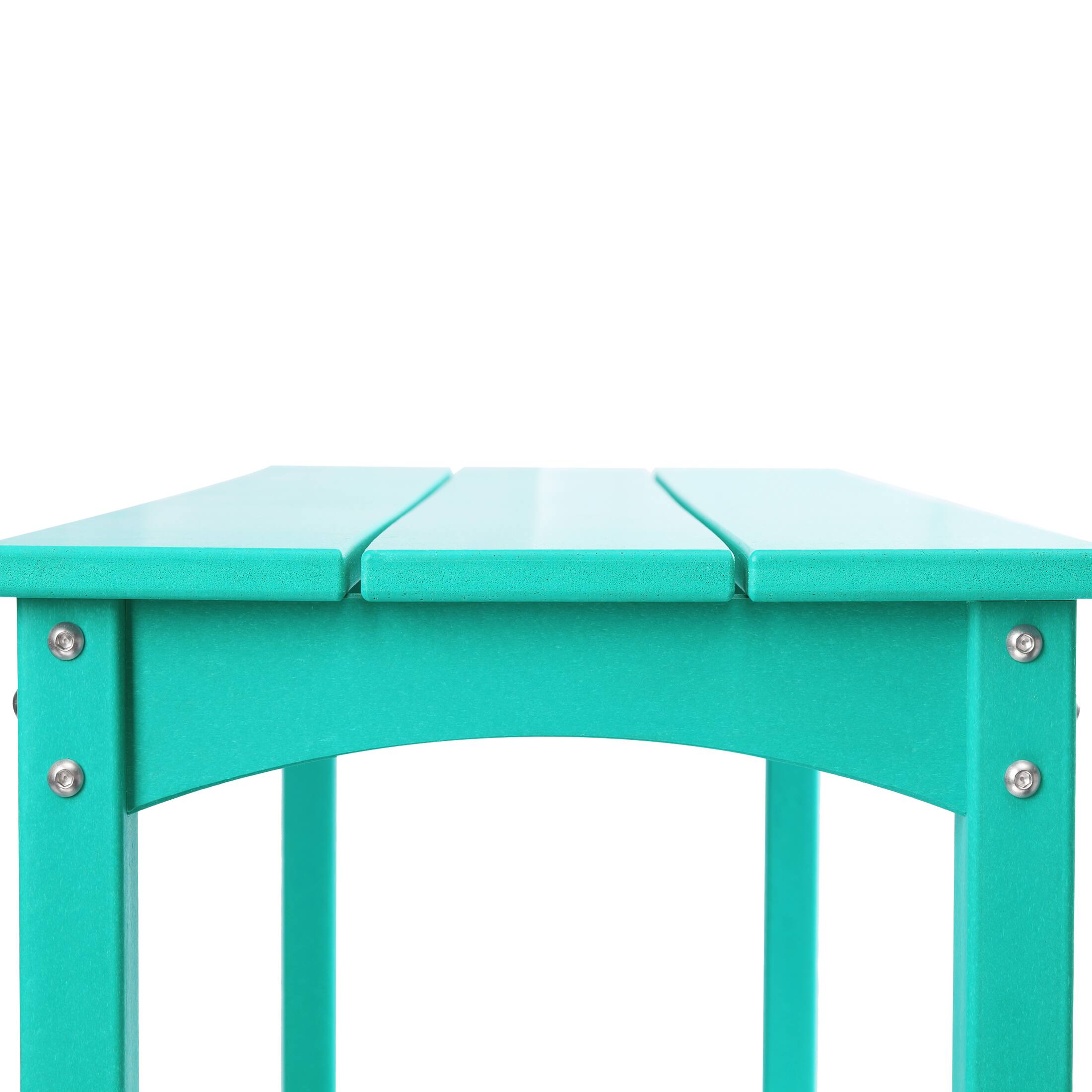 Alt View 5. WestinTrends - WestinTrends Malibu 55" Outdoor Patio HDPE Adirondack 2-Tier Shelf Console Table - Turquoise.