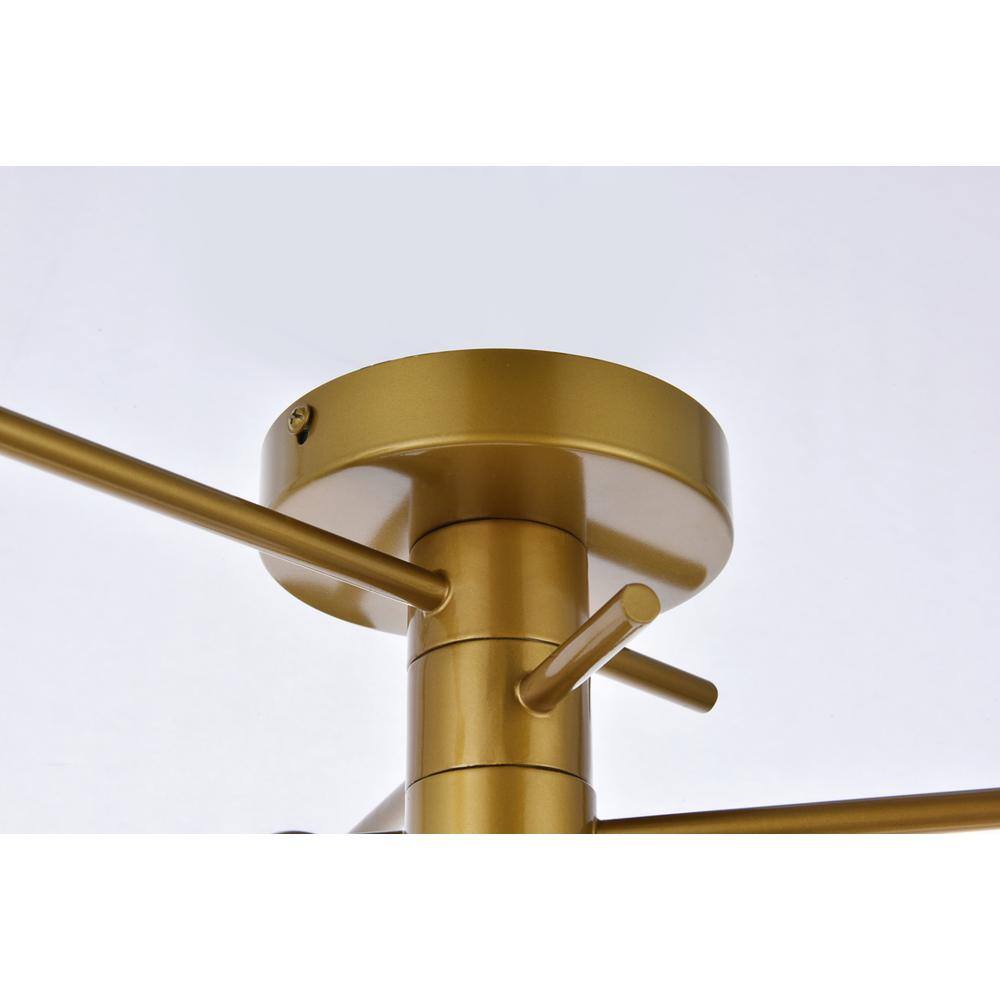 Alt View 3. Living District - Xavier 3 lights flush mount in brass - Brass.