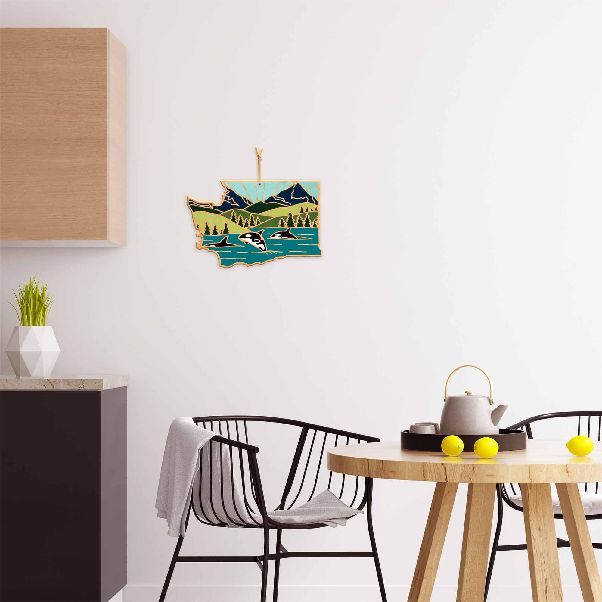 Alt View 2. Totally Bamboo - Washington Cutting Board with Artwork by Summer Stokes.
