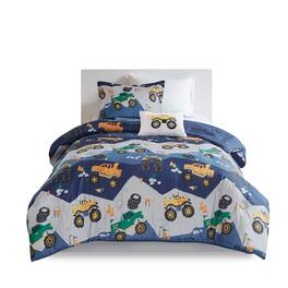 Gracie Mills - Cynara Monster Truck Printed Comforter Set - Blue