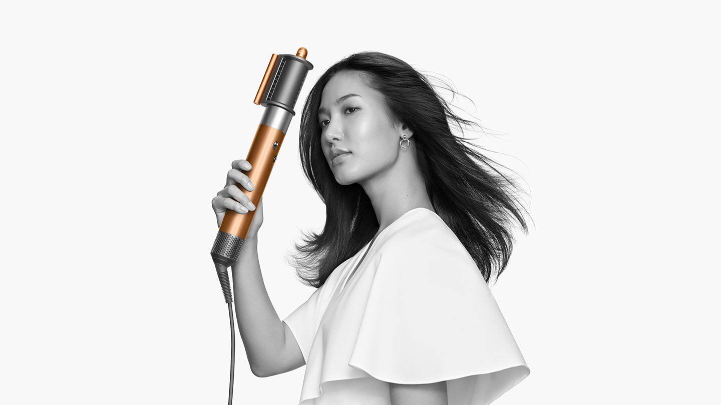 Back. Dyson - Airwrap Multi-Styler Complete Long - Strawberry Bronze/Blush Pink.
