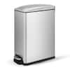 Front. Innovaze - 11.9 Gal./ 45 Liter Slim Stainless Steel Step-on kitchen Trash Can - Silver.