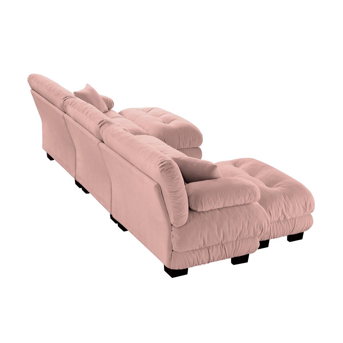 Alt View 8. Ropilly - Ropilly Pink Chenille Sectional Sofa U Shaped Modular Deep Seat Cloud Couch with Ottomans - Pink.
