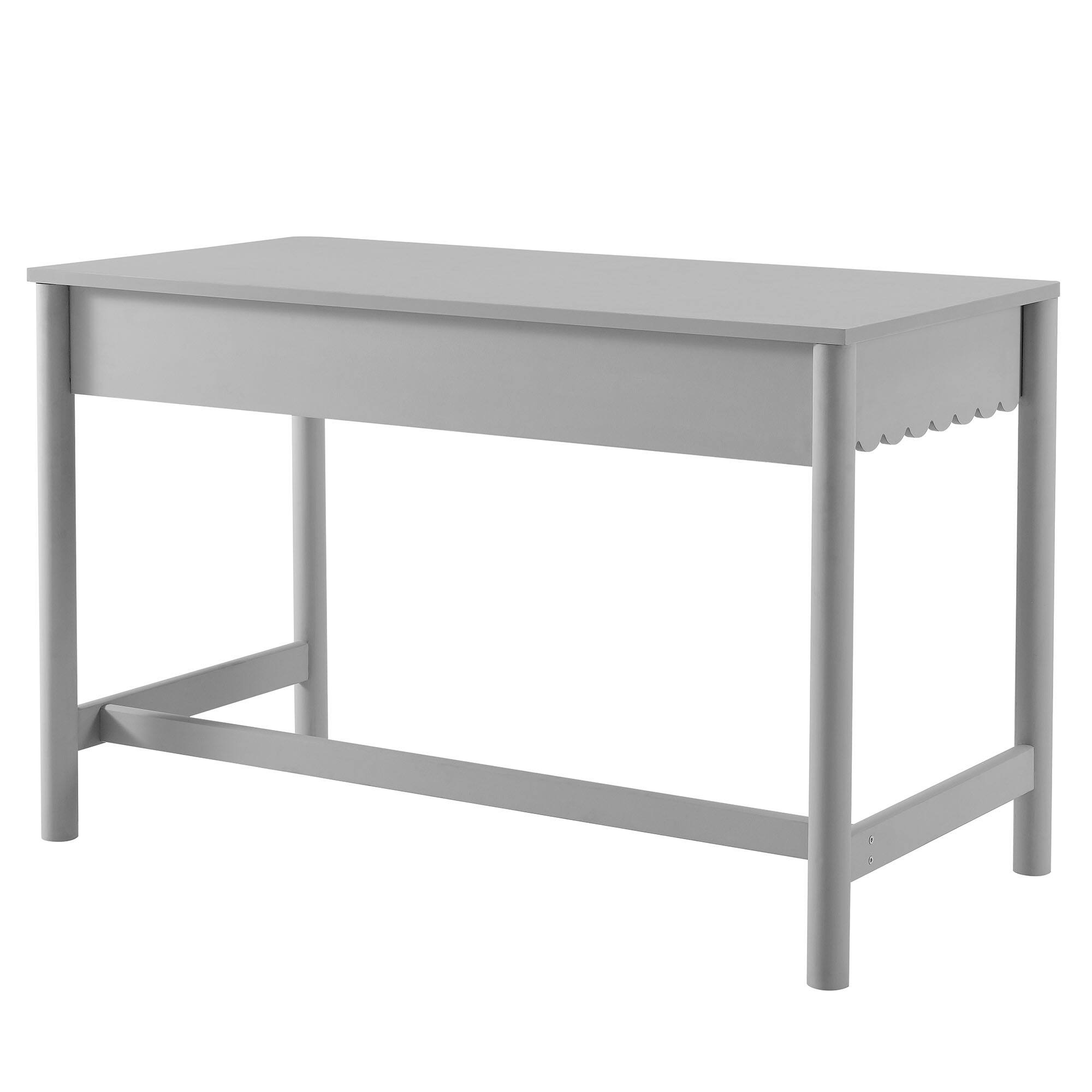 Alt View 2. Modway - Emmeline 1-Drawer Scallop Writing Desk by Modway - Light Gray.