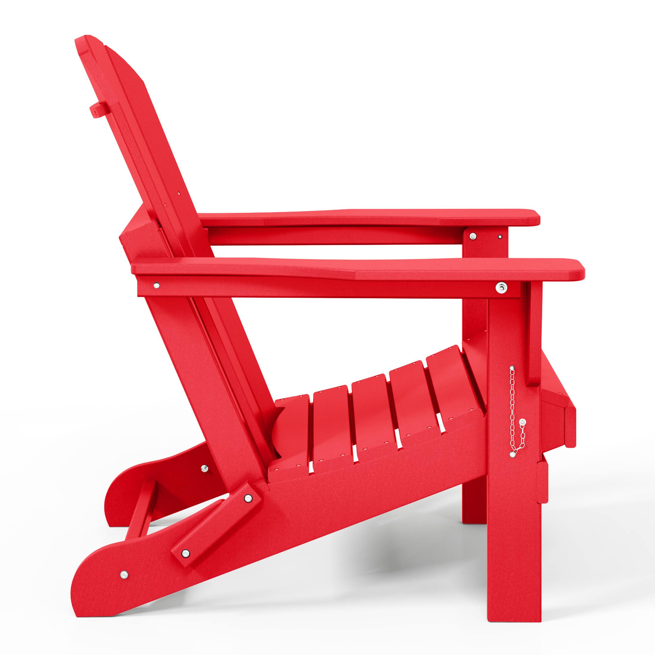 Alt View 1. WestinTrends - WestinTrends Malibu Outdoor HDPE Folding Poly Adirondack Chairs (Set of 4) - Red.