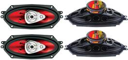 BOSS Audio - BOSS CH4330 4"x10" 800 Watt 3-Way CHAOS EXXTREME Car Audio Speakers 2PAIR - Black
