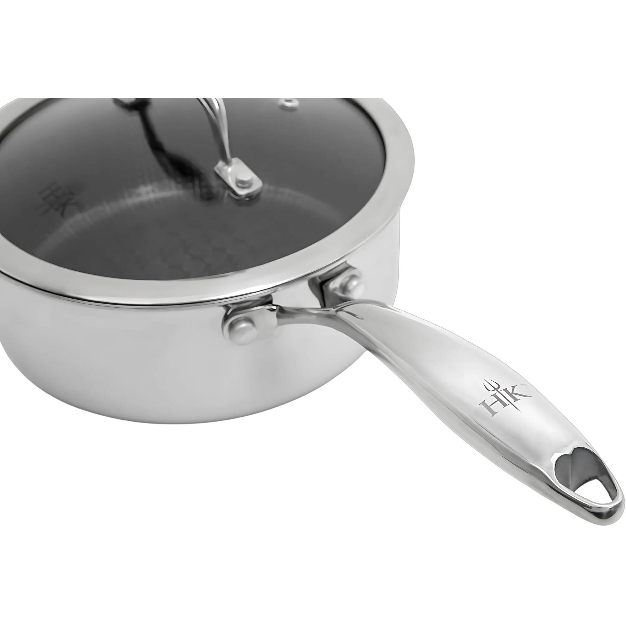 Alt View 1. Hell's Kitchen - Hell's Kitchen Hybrid 2.5-Quart Saucepan and Lid - Stainless Steel.