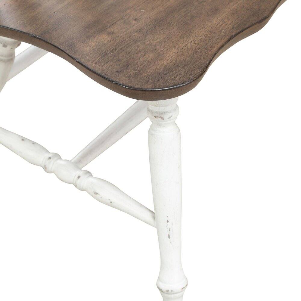 Alt View 3. Liberty Furniture Industries - Al Fresco Slat Back Bench for Dining Room - Graphite & Whitestone - Graphite & Whitestone.