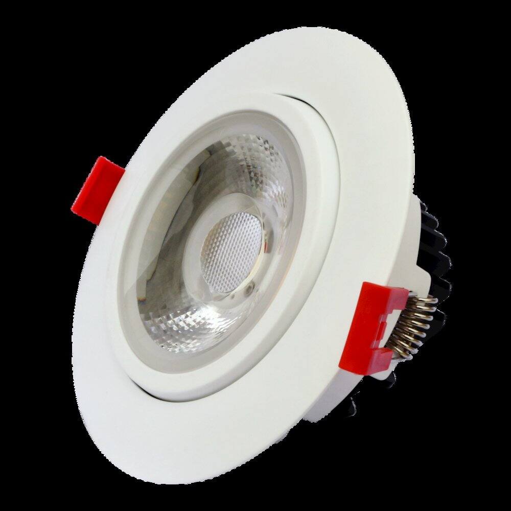 Angle. Elitco Lighting - 4" Eye Gimbal Light 3000K 11W White Finish Ic Dimmable 950Lm Cri80 - White.