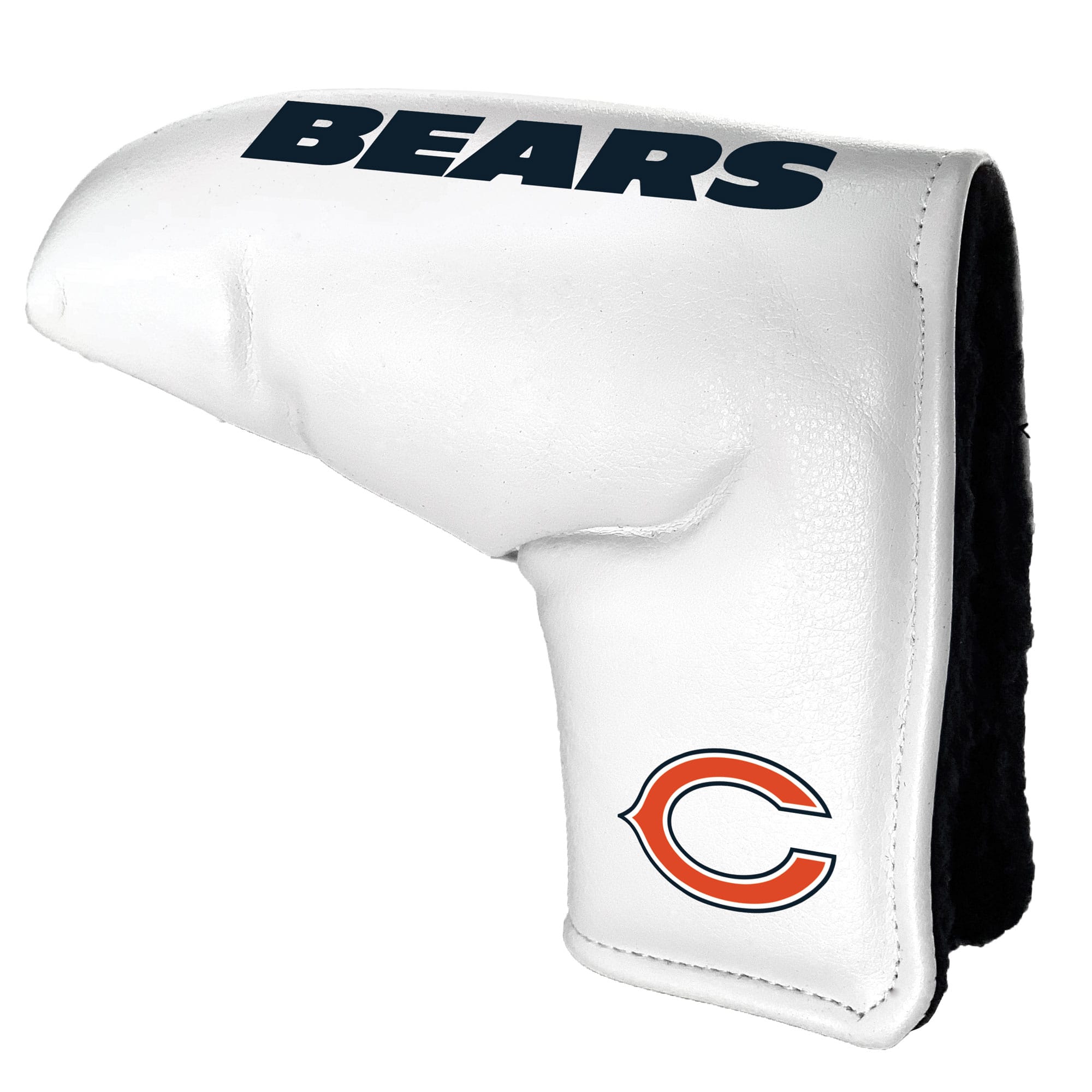 Front. Team Golf - Chicago Bears Tour Blade Putter Cover - White.