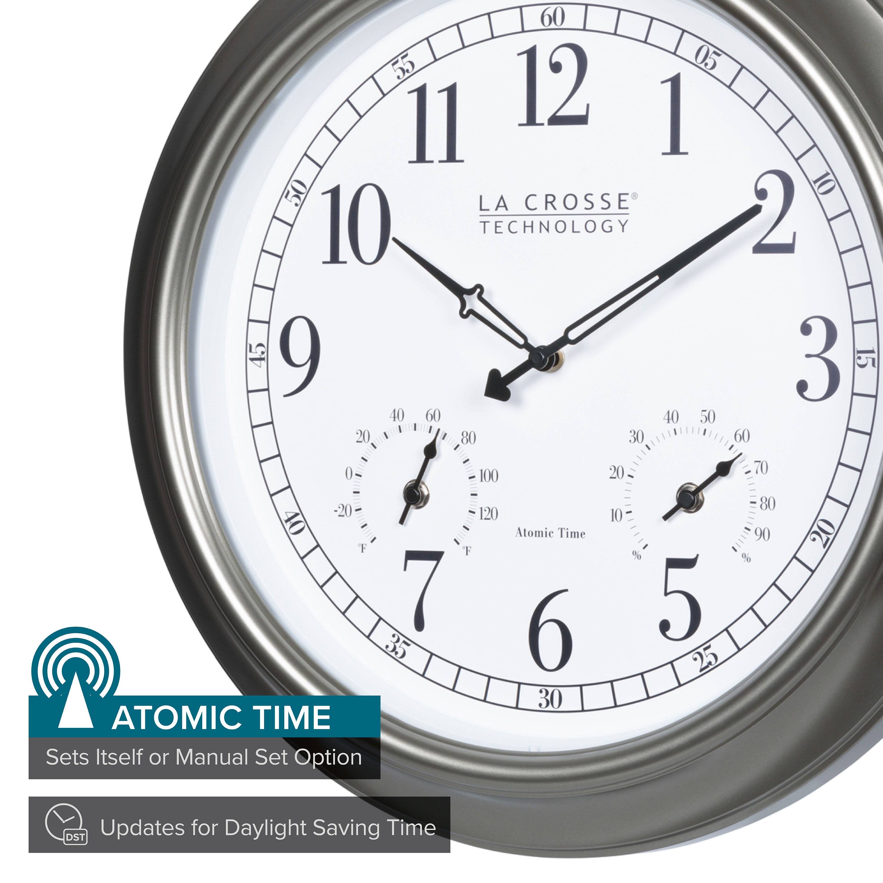 LA CROSSE TECHNOLOGY

ATOMIC TIME
Sets Itself or Manual Set Option

Updates for Daylight Saving Time (DST)