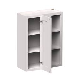 Boyel Living - 27-in W x 36-in H x 12-in D Shaker Corner Kitchen Wall Cabinet with Soft-Close Door - Glacier White