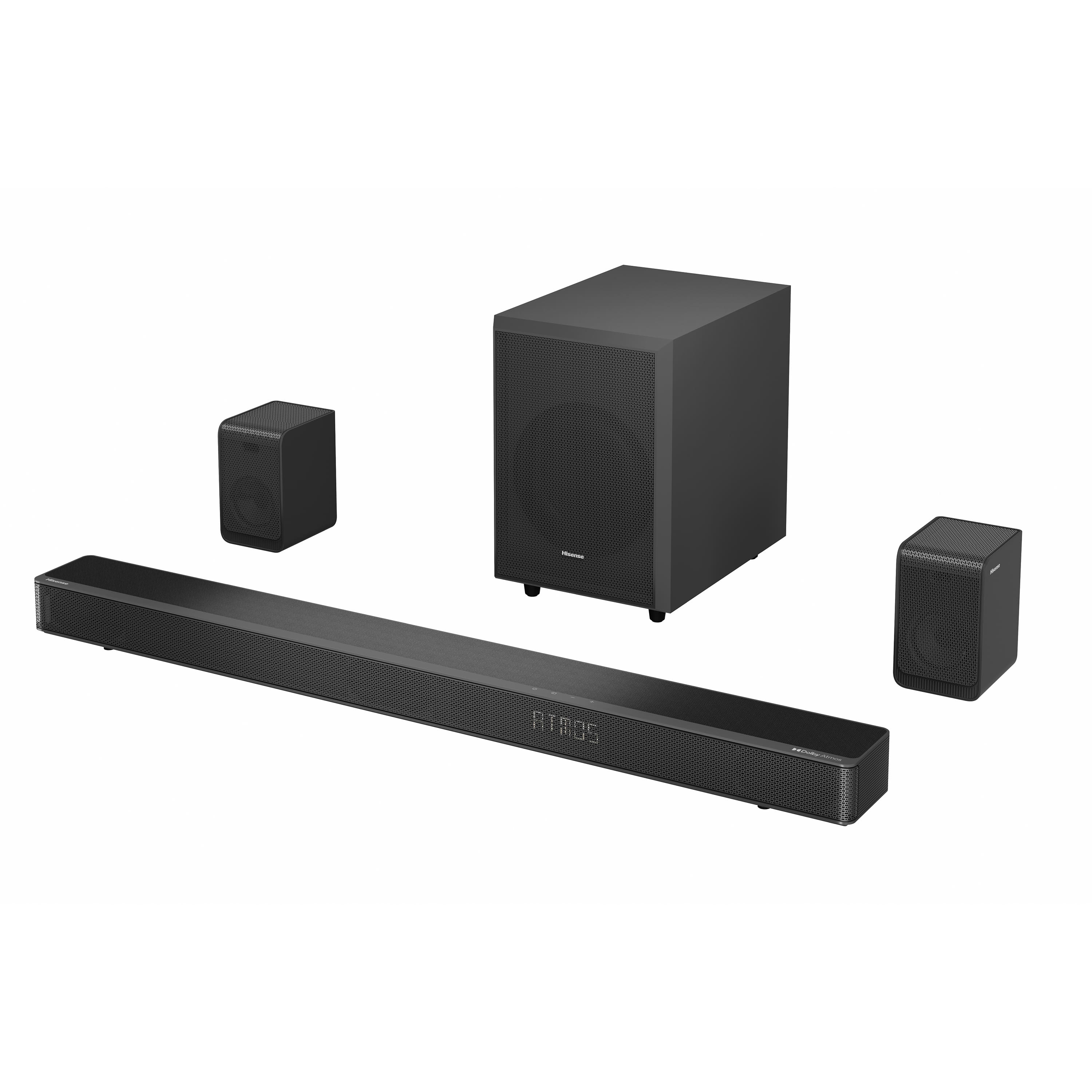 Angle. Hisense - Hisense - 5.1.2 CH AX Series Dolby ATMOS Soundbar with Wireless Rear Satellite Speakers & Wireless Subwoofer - Black.