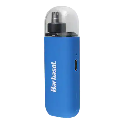 Front. Barbasol - Mens LCD Display Rechargeable Hair Clippers, Rust-Free, 6 Clipper Guard Combs - Blue.