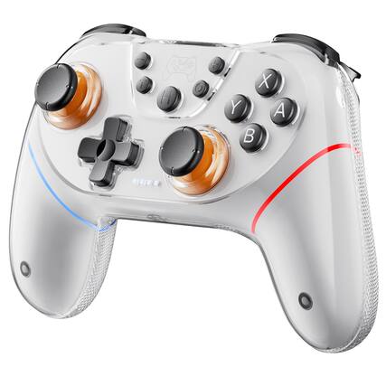 Front. YONWAY - Wireless Bluetooth Game Controller, Compatible Switch 2/OLED/Lite/Android/Tesla Model 3/IOS/PC/ipad with Dual Vibration - White.