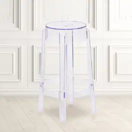 Emma + Oliver - 25.75'' High Transparent Counter Height Stool - Clear