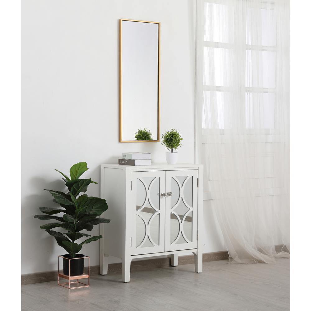 Back. Elegant Decor - Metal frame rectangle mirror 14 inch in Brass - Brass.