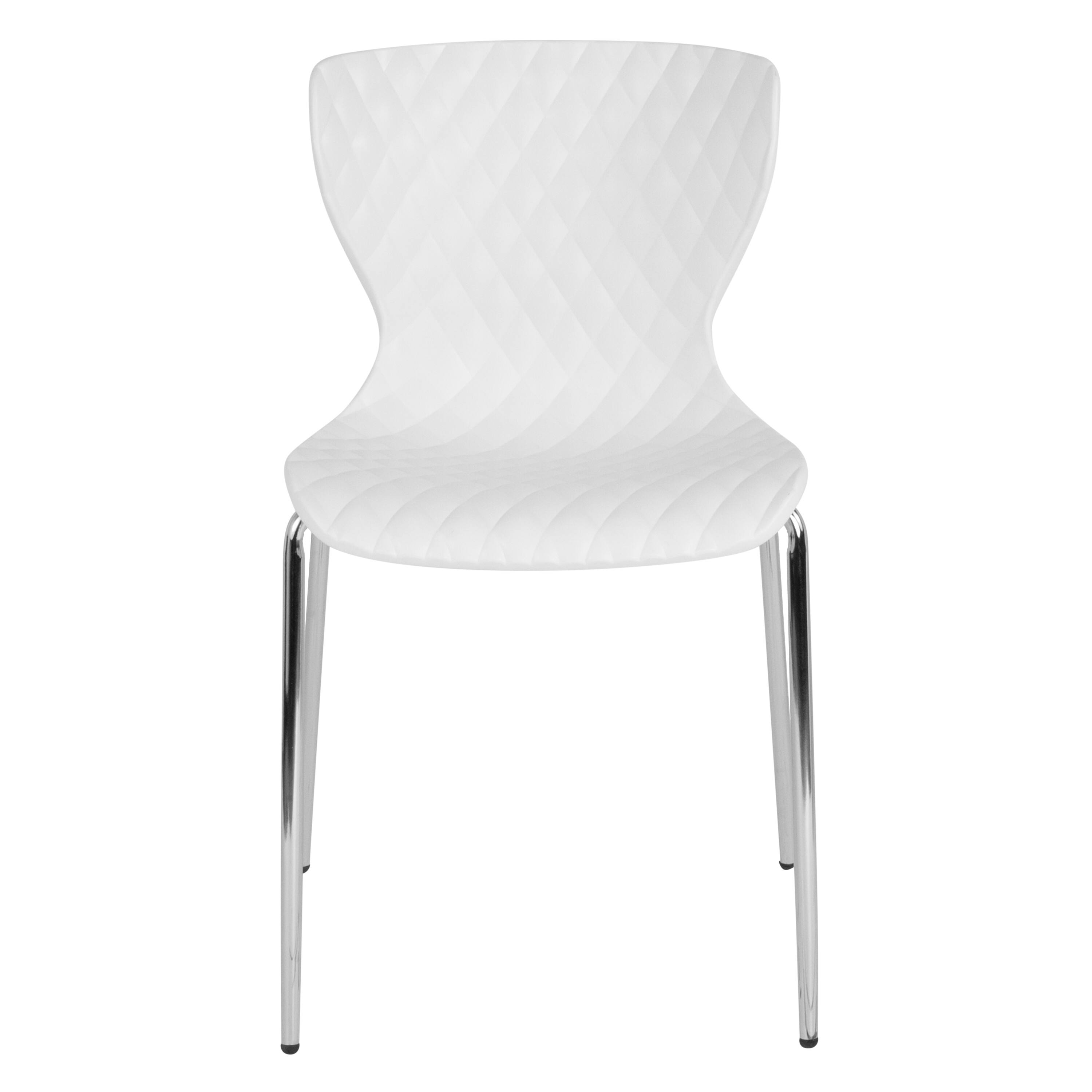 Alt View 7. Emma + Oliver - Contemporary Design Accent Dining Plastic Stack Chair - White.