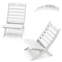 FODINGHILL - Folding Xavier Wave Chairs Set of 2, Portable HDPE Adirondack Chairs, All-Weather Outdoor Chairs - White