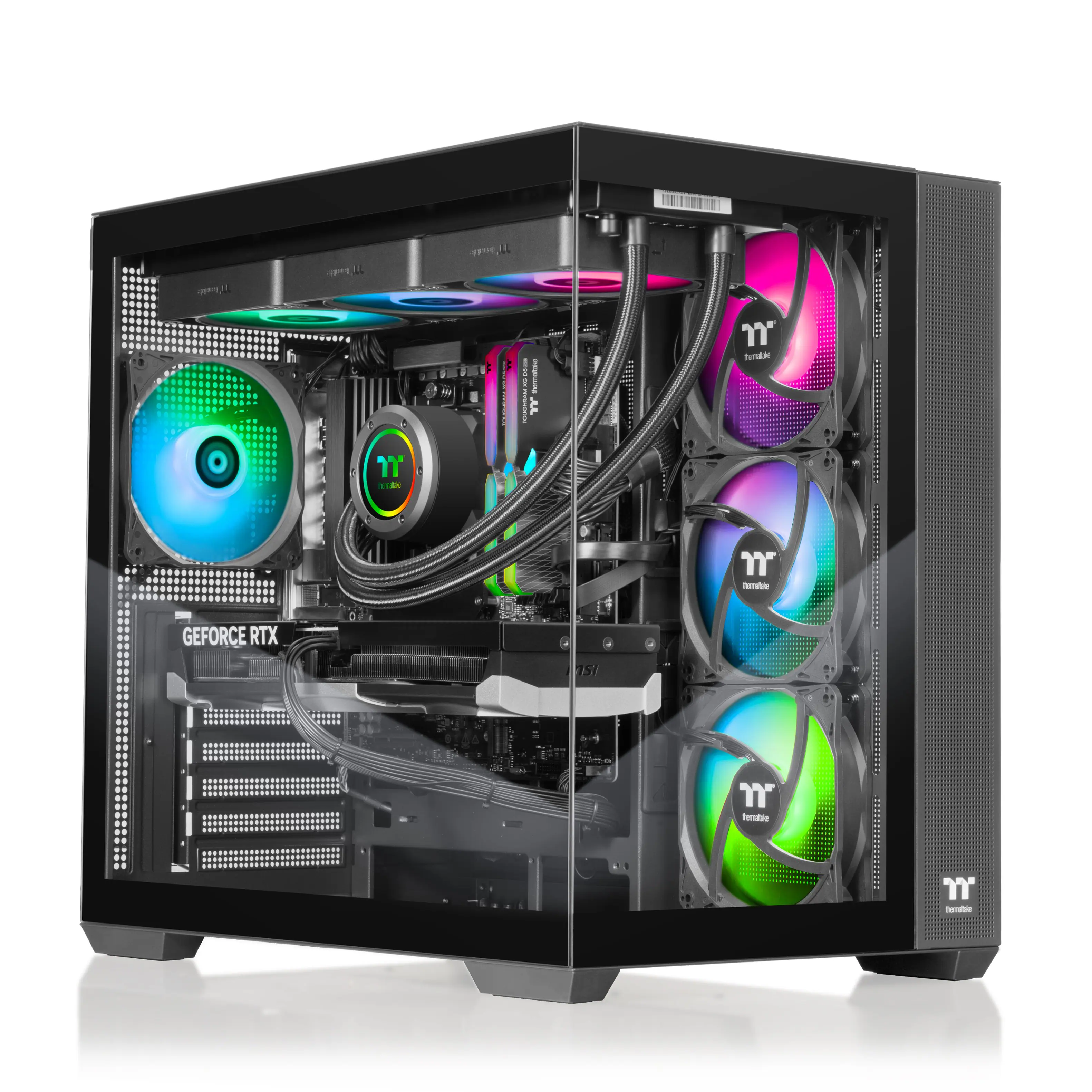 Thermaltake - LCGS View u2880-380 Gaming Desktop Intel Core Ultra 9 285K, 32GB Memory, NVIDIA GeForce RTX 5080, 2TB NVMe M.2 - Black