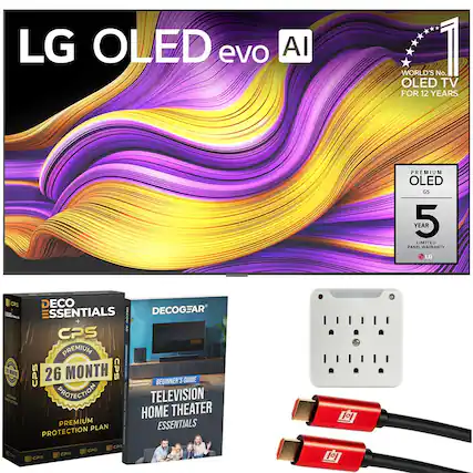 LG OLED evo AI
WORLD'S No. 1 OLED TV FOR 12 YEARS
PREMIUM OLED G5
5 YEAR LIMITED PANEL WARRANTY
LG CPS
DECO ESSENTIALS
26 MONTH PREMIUM PROTECTION PLAN
DECOGEAR
BEGINNER'S GUIDE
TELEVISION HOME THEATER ESSENTIALS