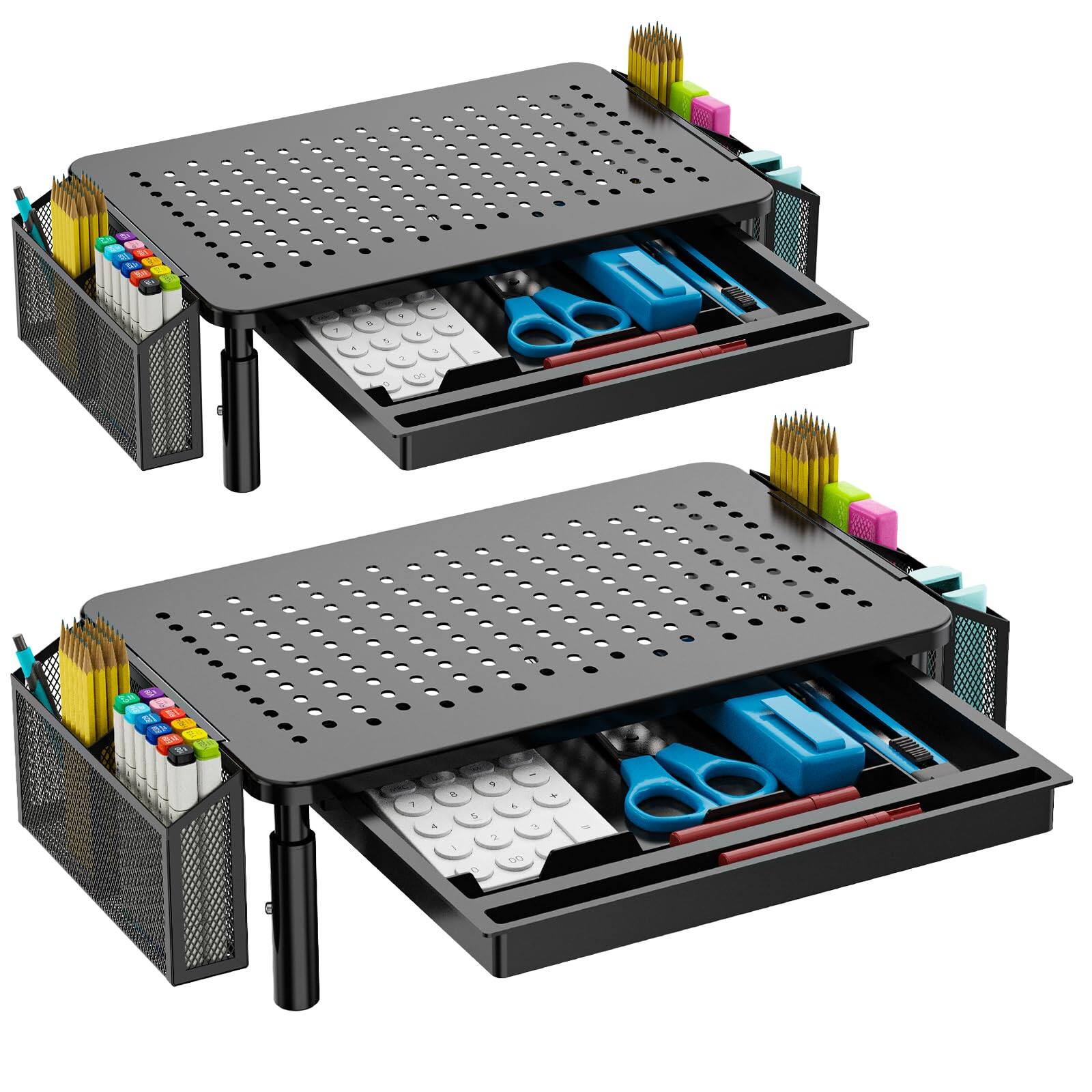 Black 2 Pack with Drawer and Pen Holder