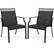 Front. Costway - Patio Chairs Set of 2 with All Weather Breathable Fabric High Backrest - Black.