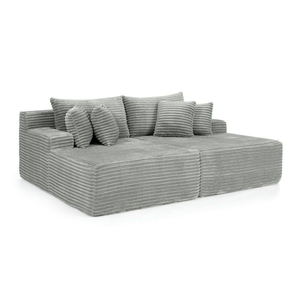 Left. Kadyn - 2-Person Velvet Lounge Sofa, Compressed Fluffy Design with Instant Setup, Modern Indoor Loveseat, Gray - Gray.