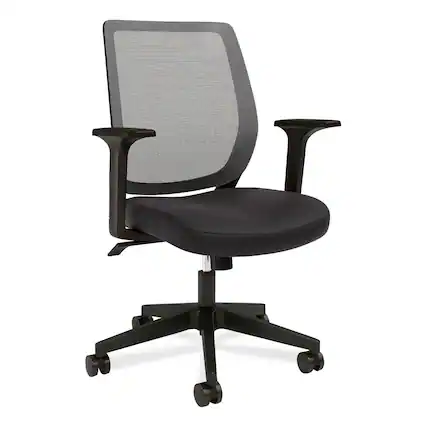 Front. Alera - Wessex Ergonomic Fabric Mesh Swivel Task Chair, Supports Up to 275 lbs, 17.09 to 20.83 Seat Height, Black Seat/Back/Base - Black.