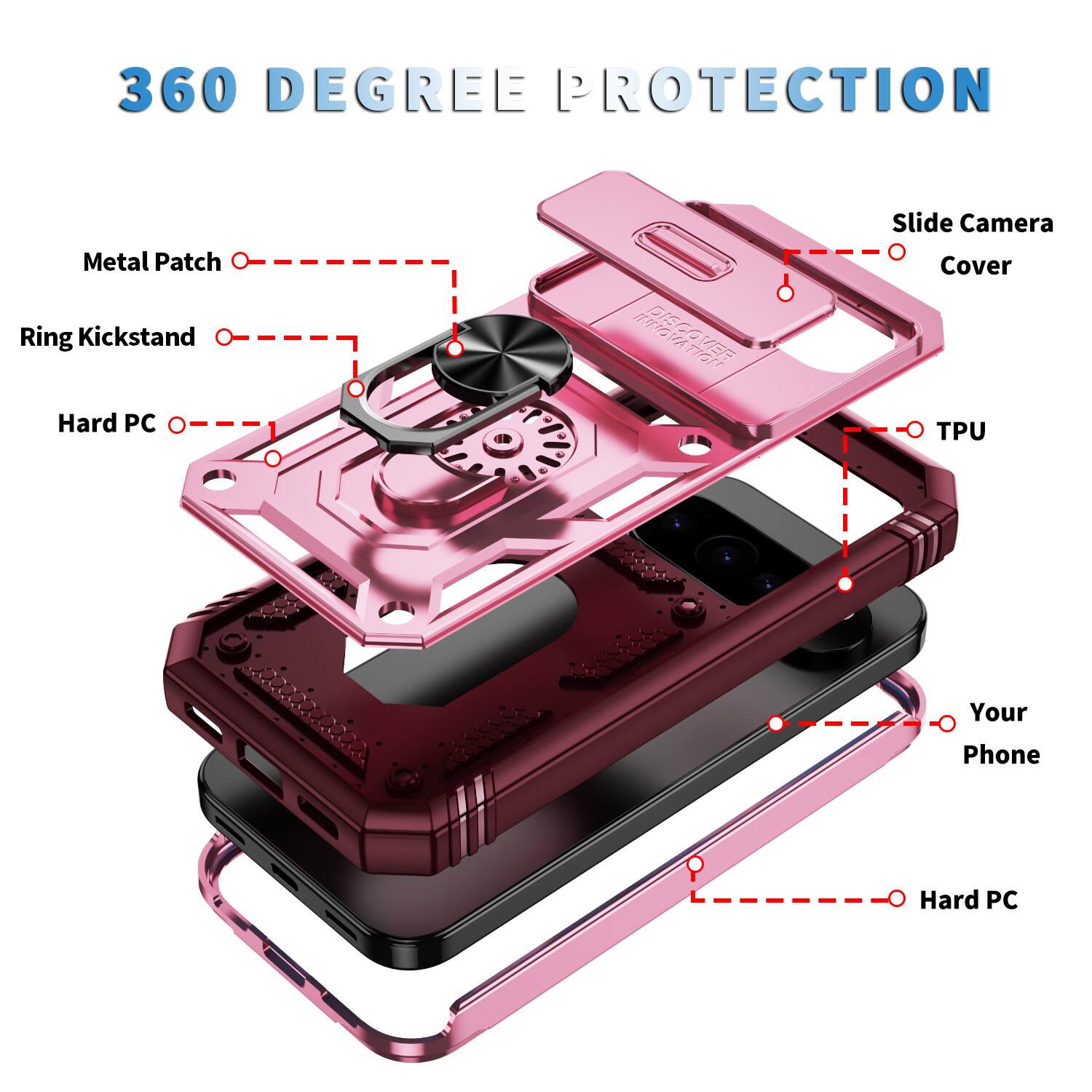 Dteck Ring Holder Stand Case for Google Pixel 10 Pro XL, Shockproof ...