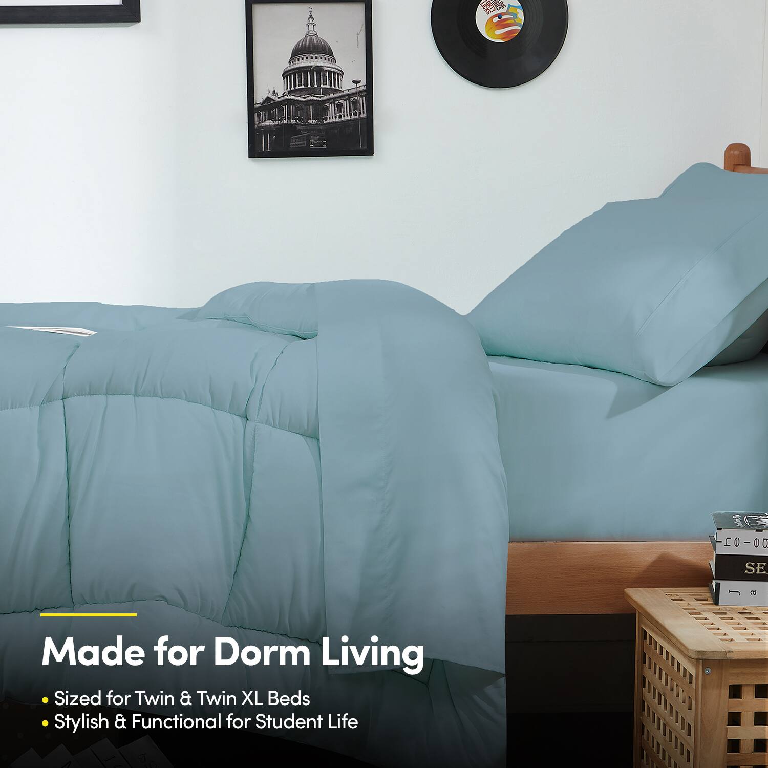 Made for Dorm Living  
Sized for Twin & Twin XL Beds  
Stylish & Functional for Student Life