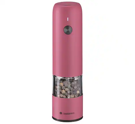 Front. Zassenhaus - Koln Rechargeable Salt or Pepper Mill, 5.5" H x 1.5", Pink - Pink.